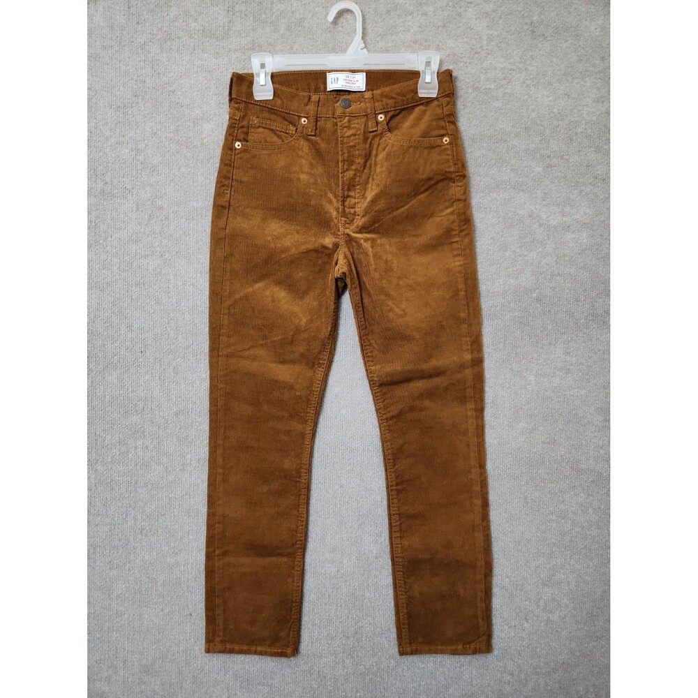 GAP High Rise Vintage Slim Corduroy Pants Womens 26 2 Brown Stretch